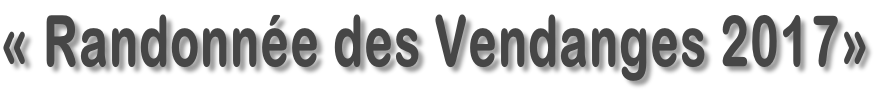 «&nbsp;Randonnée des Vendanges&nbsp;2017»